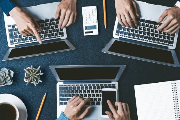 Business scene having a meeting